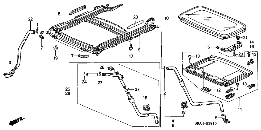 Honda 70600-SCA-E01ZD Sunshade Assy., Sunroof *YR239L* (KI IVORY)