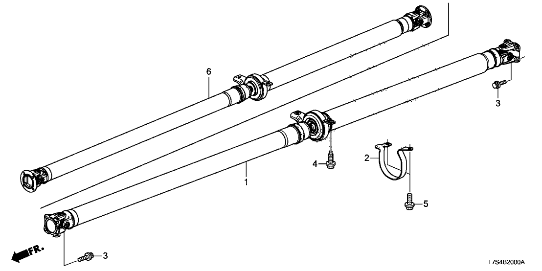 Honda 40100-T7X-A01 Shaft Assembly, Propeller