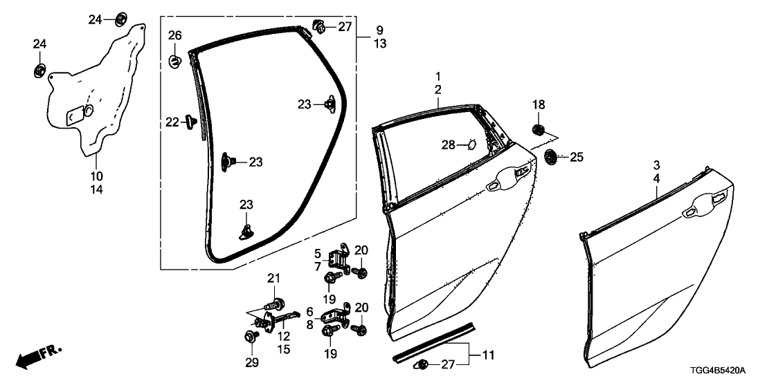 Honda 67550-TGG-A00ZZ Panel, L. RR. Door