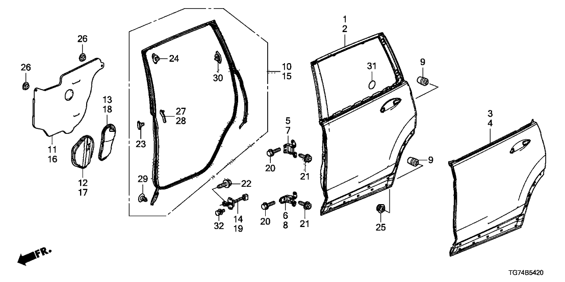 Honda 67510-TG7-A81ZZ Panel Comp R RR D