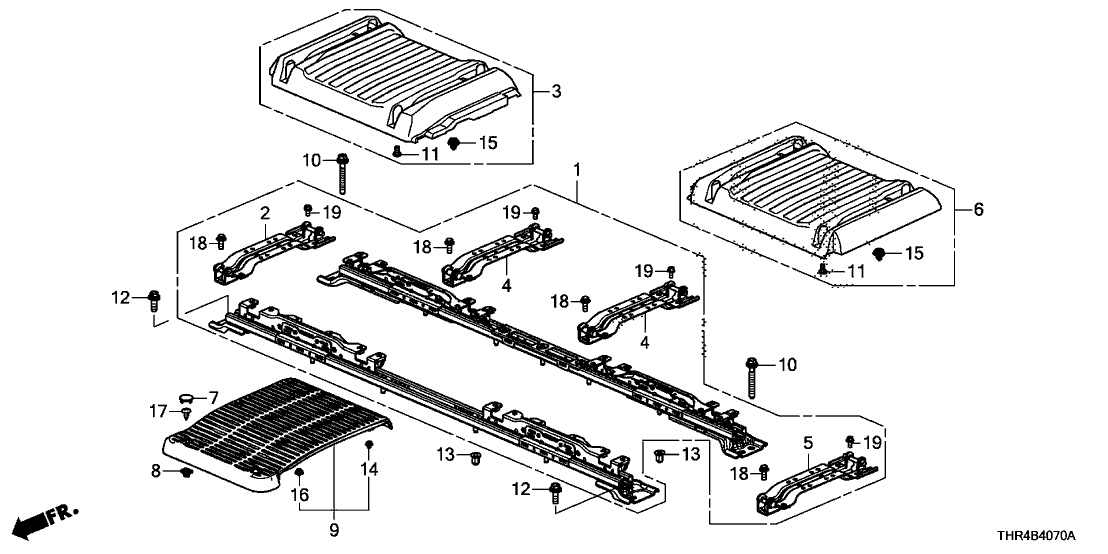 Honda 83316-THR-A01ZA Garnish, Middle Floor *NH900L* (DEEP BLACK)