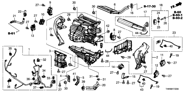 2019 Honda Odyssey Evaporator Sub-Assembly Diagram for 80215-THR-A42