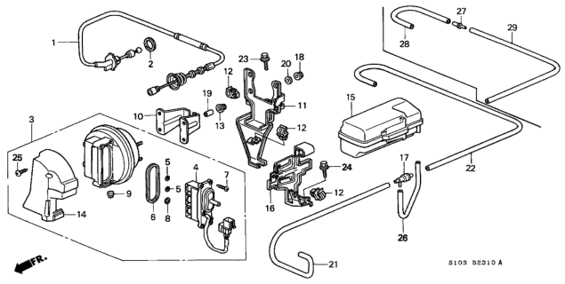 1998 Honda CR-V Actuator Assembly Diagram for 36520-PV3-015