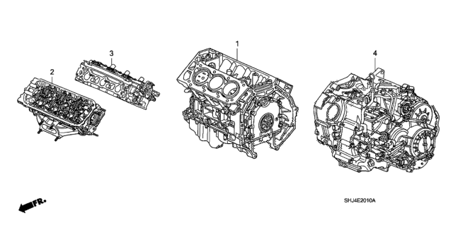 2008 Honda Odyssey General Assy., Cylinder Block Diagram for 10002-RGL-A03