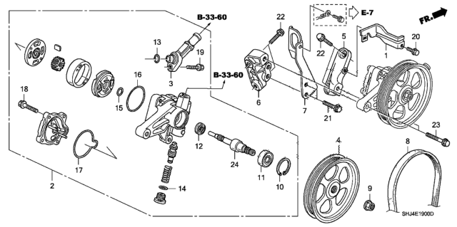 2010 Honda Odyssey Pump Sub-Assembly, Power Steering Diagram for 56110-RGL-A04