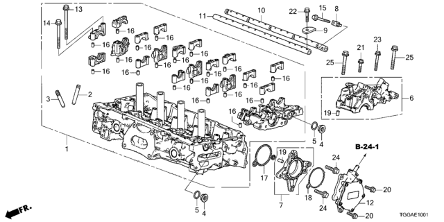 2021 Honda Civic 5 Door TR LE  (LIMITED EDITION) KA 6MT Cylinder Head Diagram