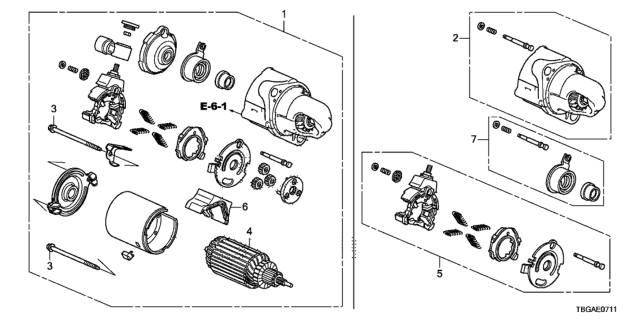 2020 Honda Civic 2 Door SPORT KA CVT Starter Motor (Mitsuba) (2.0L) Diagram