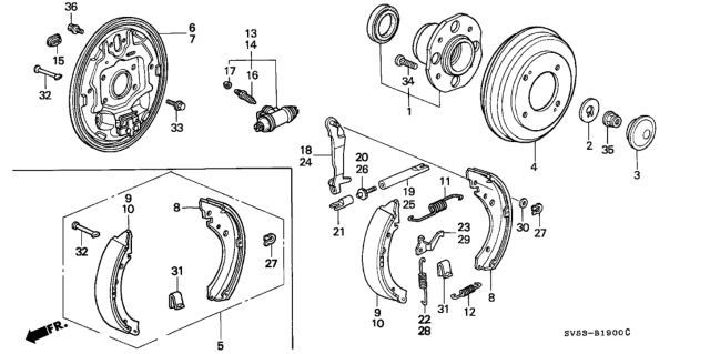 1996 Honda Accord Rod A, L. Connecting Diagram for 43372-SM4-A01