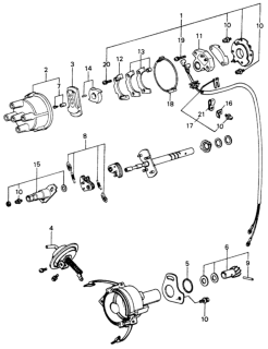 1981 Honda Civic Reluctor Set Diagram for 30126-PA0-661