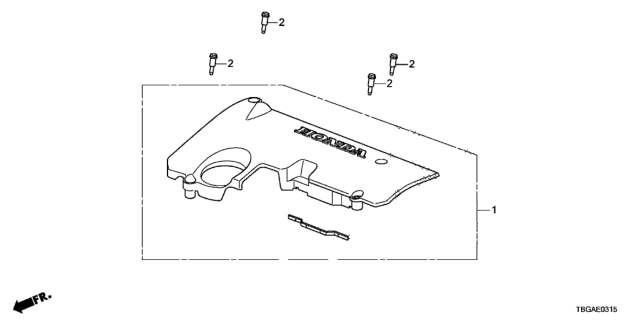 2020 Honda Civic 2 Door LX KL CVT Engine Cover Diagram