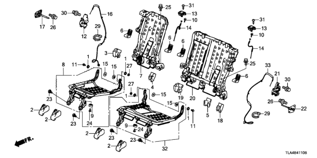 2019 Honda CR-V Rear Seat Components Diagram