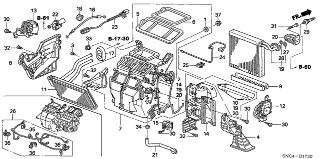 2006 Honda Civic Motor Assembly, Mode Diagram for 79140-SNA-A01