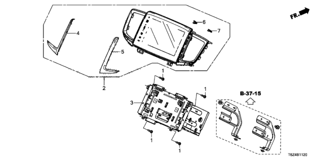 2020 Honda Ridgeline DISPLAY AUDIO-NAVI Diagram for 39540-T6Z-B11RM