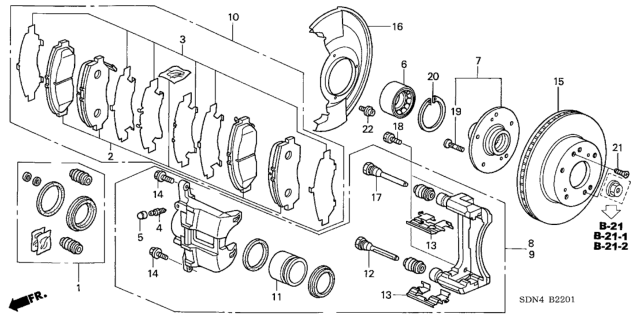 2003 Honda Accord Retainer Diagram for 45237-S7A-N02