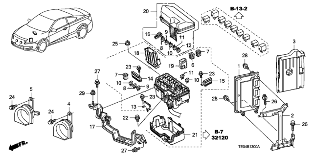 2009 Honda Accord Horn Assembly (Low) Diagram for 38100-STK-A02