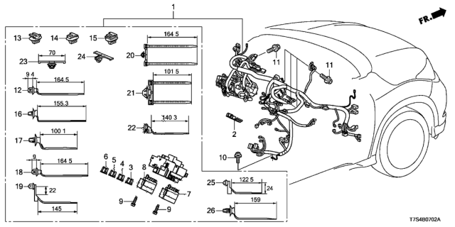2019 Honda HR-V WIRE HARNESS, INSTRUMENT Diagram for 32117-T7S-A80