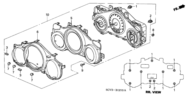 2004 Honda Element Meter Components (Denso) Diagram