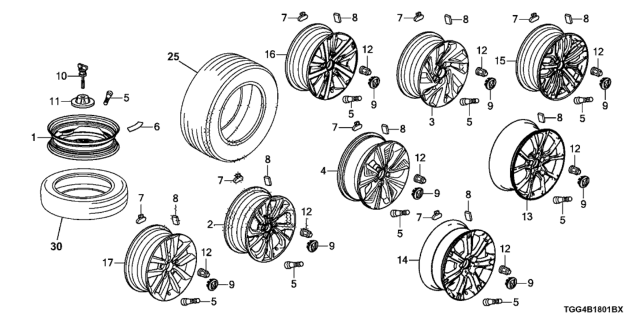 2020 Honda Civic Wheel Disk Diagram