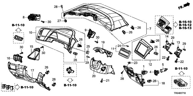 2012 Honda Civic Cover Assembly, Column (Lower) (Graphite Black) Diagram for 77360-TR0-A01ZA