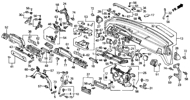 1991 Honda Civic Grommet, Screw (4MM) Diagram for 75522-611-000