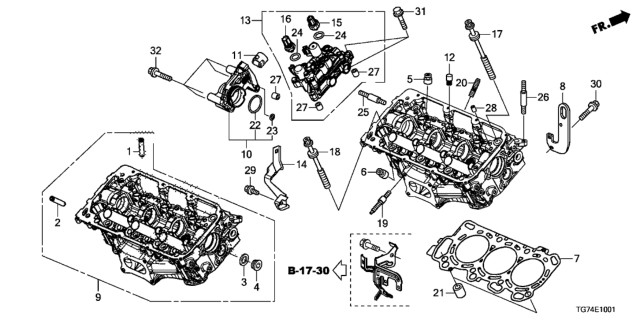 2021 Honda Pilot Rear Cylinder Head Diagram