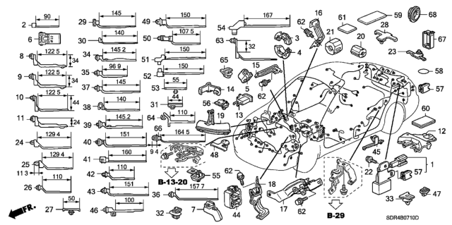 2006 Honda Accord Hybrid Clip, Wire Harness (110MM) (Natural) Diagram for 91550-ST0-003