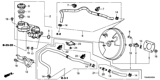 2013 Honda CR-V Tube Assy,Master Diagram for 46402-T0G-A01