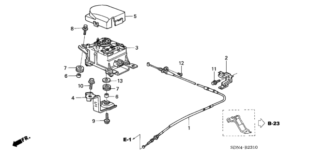 2005 Honda Accord Wire, Actuator Diagram for 17880-RAA-A01