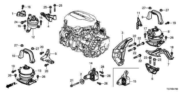 2017 Honda Pilot Engine Mounts Diagram