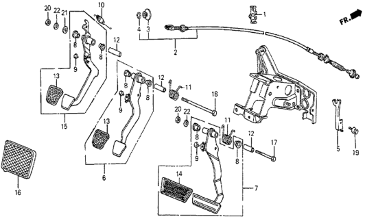 1983 Honda Prelude Wire, Clutch Diagram for 22910-SB0-670