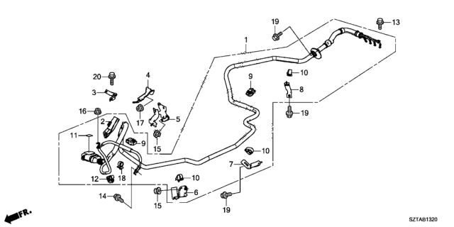 2013 Honda CR-Z Stay D, Cable Diagram for 1F064-RBJ-000