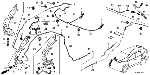 2015 Honda CR-V Tube J, RR. Washer (Denso) Diagram for 76825-SH0-A02