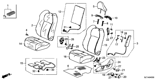 2014 Honda CR-Z Cover, Left Front Seat Cushion Trim (Shiny Red) Diagram for 81531-SZT-G51ZA