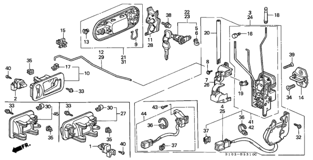 2001 Honda CR-V Handle Assembly, Right Front Door (Outer) (Clover Green Pearl) Diagram for 72140-ST0-J02YG