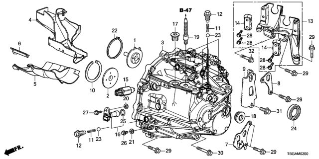 2020 Honda Civic MT Transmission Case Diagram