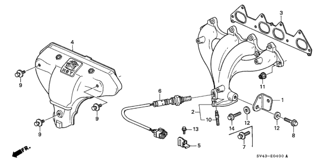 1994 Honda Accord Gasket, Exhuast Manifold (Nippon LEAkless) Diagram for 18115-P0A-003