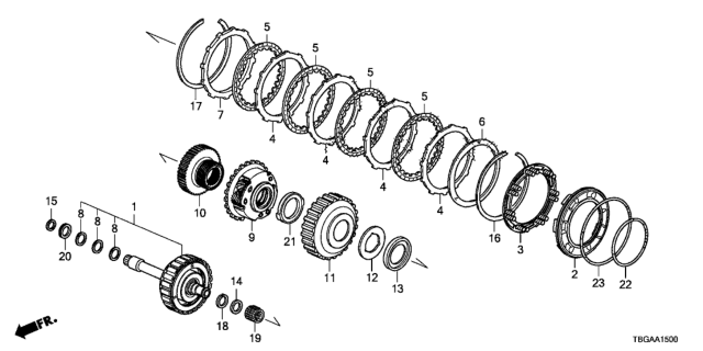 2020 Honda Civic 2 Door LX KL CVT AT Forward Clutch Diagram