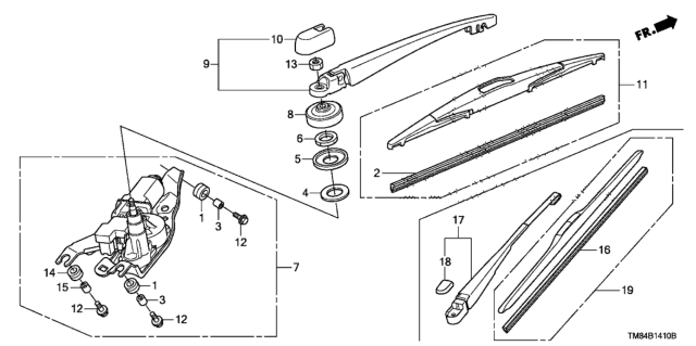 2010 Honda Insight Rubber, Blade (400MM) Diagram for 76622-S3Y-A01