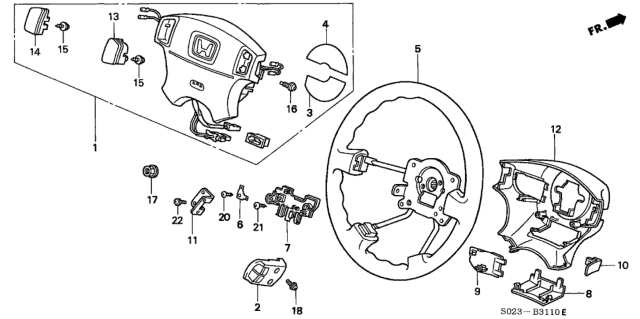 2000 Honda Civic Steering Wheel (SRS) Diagram