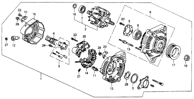1993 Honda Accord Nut, Pulley Lock Diagram for 31142-PD1-004