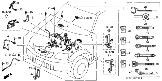 2001 Honda CR-V Engine Wire Harness Diagram