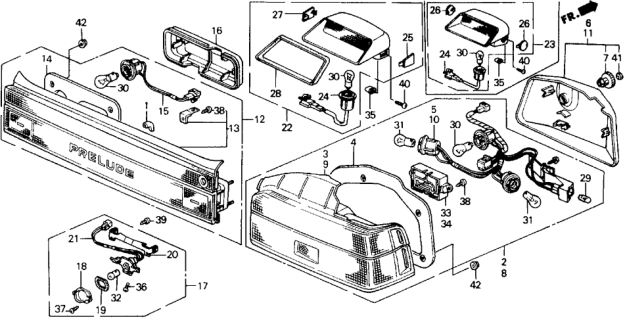 1988 Honda Prelude Cover, Back Light *NH89L* (PALMY GRAY) Diagram for 33705-SF1-000ZD