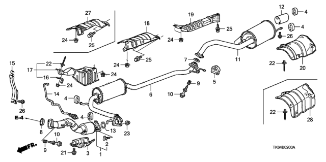 2011 Honda Fit Clamp, Oxygen Sensor Diagram for 36533-RB0-G00