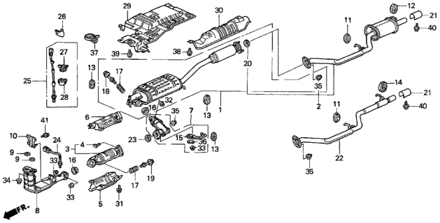 1996 Honda Odyssey Rubber, Exhuast Mounting Diagram for 18215-S84-A30