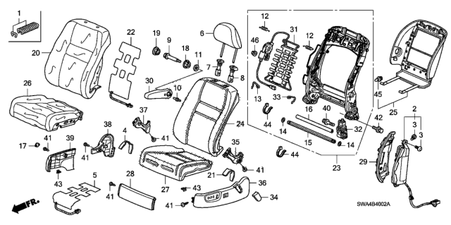 2010 Honda CR-V Motor Assembly, Driver Side Reclining Diagram for 81602-SWA-A01
