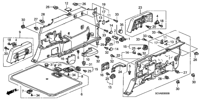 2009 Honda Element Screw, Tapping (4X10) (Po) Diagram for 84619-S0X-A01