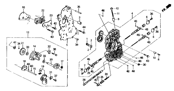 1990 Honda Civic 5 Door DX KA 4AT AT Main Valve Body - Governor Diagram