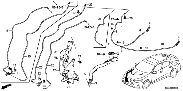 2020 Honda Civic Windshield Washer (Front) Diagram