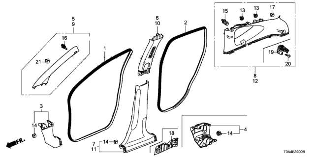 2015 Honda CR-V Garn Assy*NH167L* Diagram for 84121-T0A-A01ZC