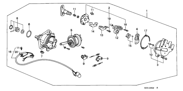 1989 Honda Accord Reluctor Set Diagram for 30126-PH4-901